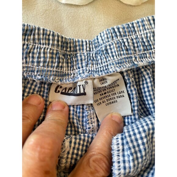 Vintage Capacity Gingham Embroidered Shirt & Pants Set S Grandmacore Cottagecore - Picture 12 of 16